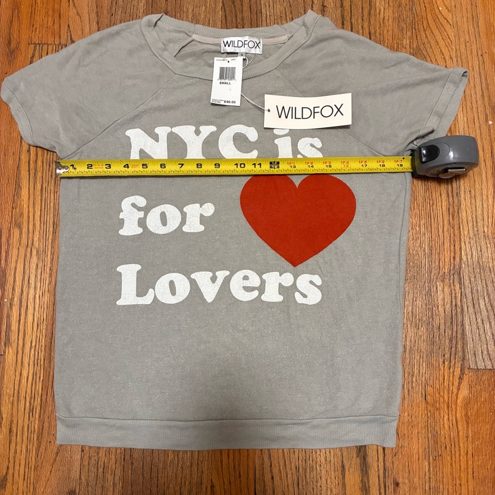Wildfox Gray women’s Short sleeve sweatshirt NEW NYC is for lovers size small